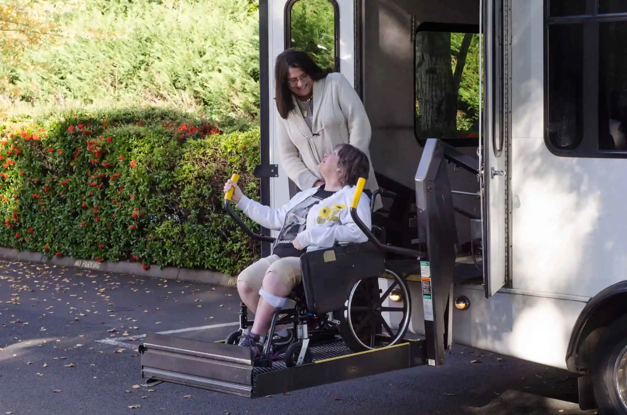 Senior traveler using airport transport